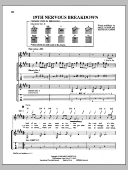 page one of 19th Nervous Breakdown (Guitar Tab)