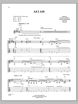 page one of As I Am (Guitar Tab)