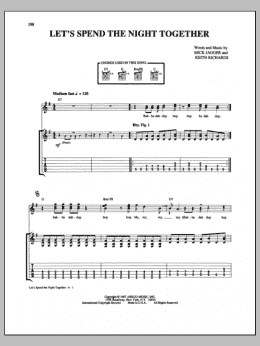 page one of Let's Spend The Night Together (Guitar Tab)