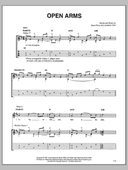 page one of Open Arms (Guitar Tab)