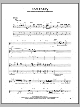 page one of Fool To Cry (Guitar Tab)