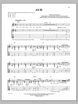 page one of As Is (Guitar Tab)