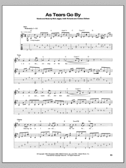 page one of As Tears Go By (Guitar Tab)