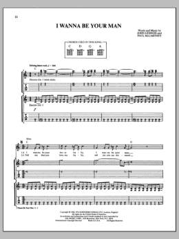 page one of I Wanna Be Your Man (Guitar Tab)