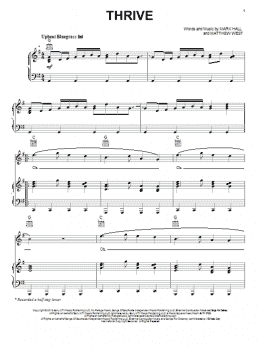 page one of Thrive (Piano, Vocal & Guitar Chords (Right-Hand Melody))