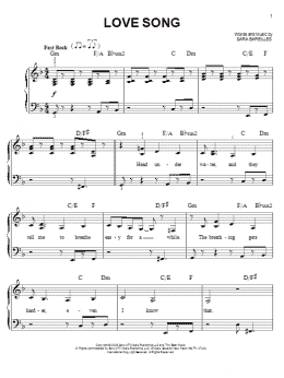 page one of Love Song (Easy Piano)