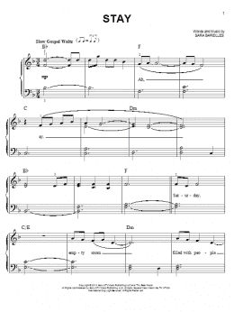 page one of Stay (Easy Piano)
