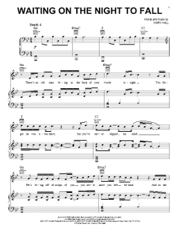 page one of Waiting On The Night To Fall (Piano, Vocal & Guitar Chords (Right-Hand Melody))