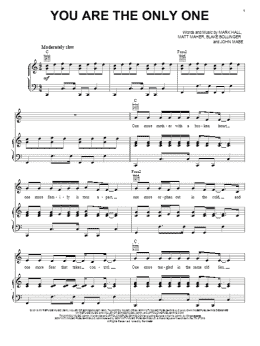 page one of You Are The Only One (Piano, Vocal & Guitar Chords (Right-Hand Melody))