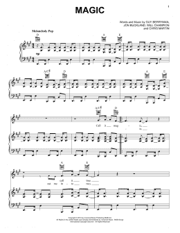 page one of Magic (Piano, Vocal & Guitar Chords (Right-Hand Melody))