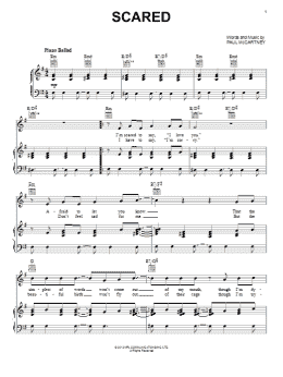page one of Scared (Piano, Vocal & Guitar Chords (Right-Hand Melody))