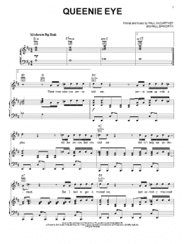 page one of Queenie Eye (Piano, Vocal & Guitar Chords (Right-Hand Melody))