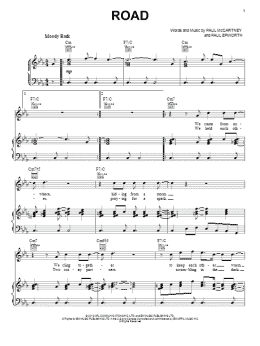 page one of Road (Piano, Vocal & Guitar Chords (Right-Hand Melody))