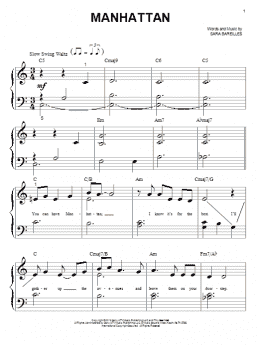 page one of Manhattan (Big Note Piano)