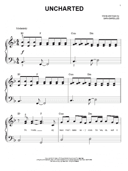 page one of Uncharted (Big Note Piano)
