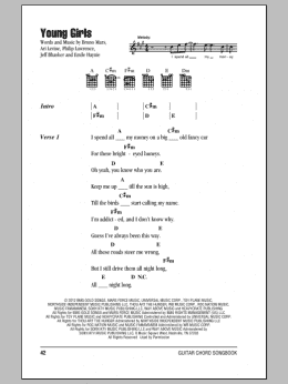 page one of Young Girls (Guitar Chords/Lyrics)