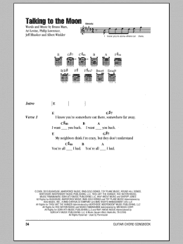 page one of Talking To The Moon (Guitar Chords/Lyrics)