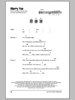 page one of Marry You (Guitar Chords/Lyrics)