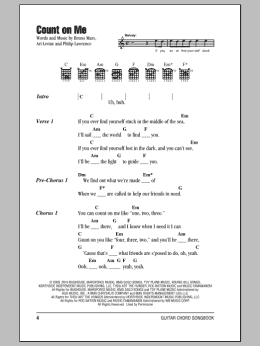 page one of Count On Me (Guitar Chords/Lyrics)