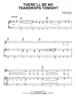 page one of There'll Be No Teardrops Tonight (Piano, Vocal & Guitar Chords (Right-Hand Melody))
