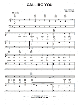 page one of Calling You (Piano, Vocal & Guitar Chords (Right-Hand Melody))