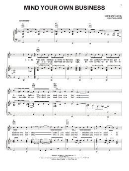 page one of Mind Your Own Business (Piano, Vocal & Guitar Chords (Right-Hand Melody))