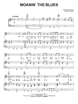 page one of Moanin' The Blues (Piano, Vocal & Guitar Chords (Right-Hand Melody))
