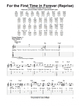 page one of For The First Time In Forever (Reprise) (from Frozen) (Easy Guitar Tab)