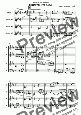 page one of Quartetto Per Corni