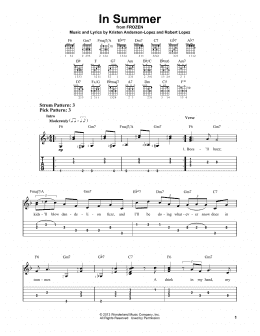 page one of In Summer (from Frozen) (Easy Guitar Tab)