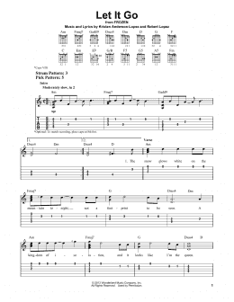 page one of Let It Go (from Frozen) (Easy Guitar Tab)