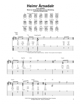 page one of Heimr Arnadalr (from Disney's Frozen) (Easy Guitar Tab)