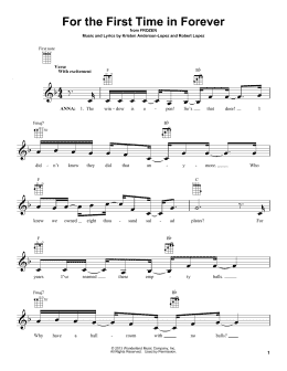 page one of For The First Time In Forever (from Frozen) (Ukulele)