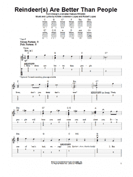 page one of Reindeer(s) Are Better Than People (from Disney's Frozen) (Easy Guitar Tab)