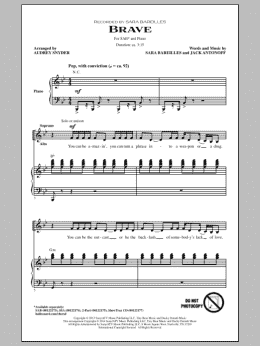 page one of Brave (arr. Audrey Snyder) (SAB Choir)