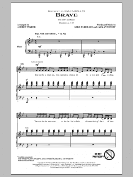 page one of Brave (arr. Audrey Snyder) (SSA Choir)