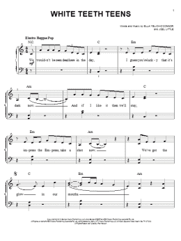 page one of White Teeth Teens (Easy Piano)