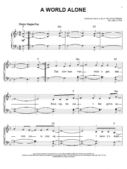 page one of A World Alone (Easy Piano)