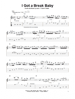 page one of I Got A Break Baby (Guitar Tab (Single Guitar))