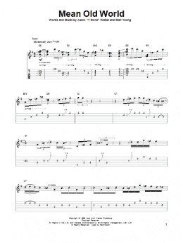 page one of Mean Old World (Guitar Tab (Single Guitar))