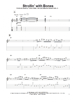 page one of Strollin' With Bones (Guitar Tab (Single Guitar))