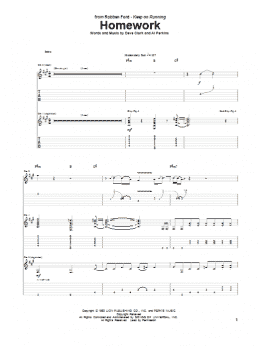 page one of Homework (Guitar Tab)