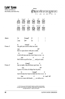 page one of Lyin' Eyes (Guitar Chords/Lyrics)