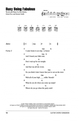 page one of Busy Being Fabulous (Guitar Chords/Lyrics)