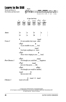 page one of Learn To Be Still (Guitar Chords/Lyrics)