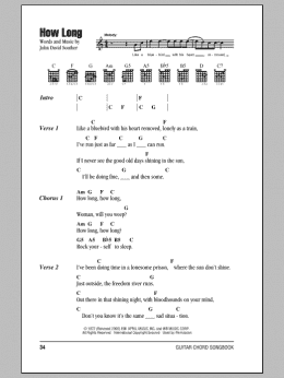 page one of How Long (Guitar Chords/Lyrics)