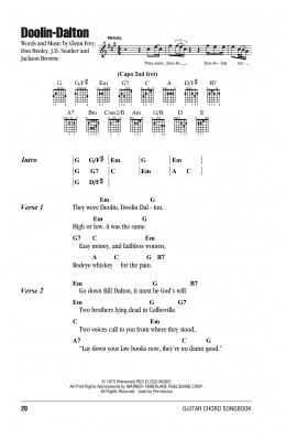 page one of Doolin-Dalton (Guitar Chords/Lyrics)