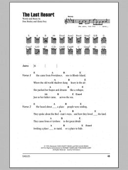 page one of The Last Resort (Guitar Chords/Lyrics)