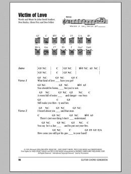 page one of Victim Of Love (Guitar Chords/Lyrics)