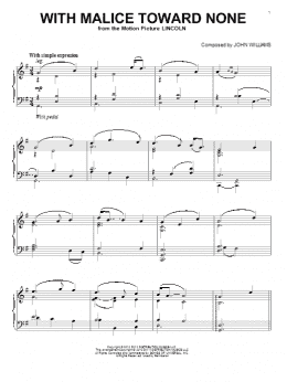 page one of With Malice Toward None (Piano Solo)
